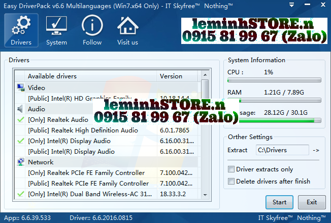 Bộ WanDriver 6.6 Driver Offline, cài đặt Driver tự động cho MÁY TÍNH, LAPTOP