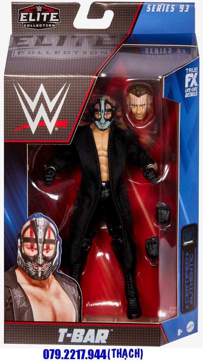 WWE Mattel Action Figure T-Bar – Collezione Elite, Alta 15 Cm Con 25 Punti Di Articolazione E Accessori