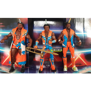WWE THE NEW DAY - ELITE (PHIÊN BẢN CAM) (KHÔNG DIORAMA, KHÔNG HỘP) (KOFI KINGSTON - ELITE 52, XAVIER WOODS - ELITE 52, BIG E - ELITE 53)