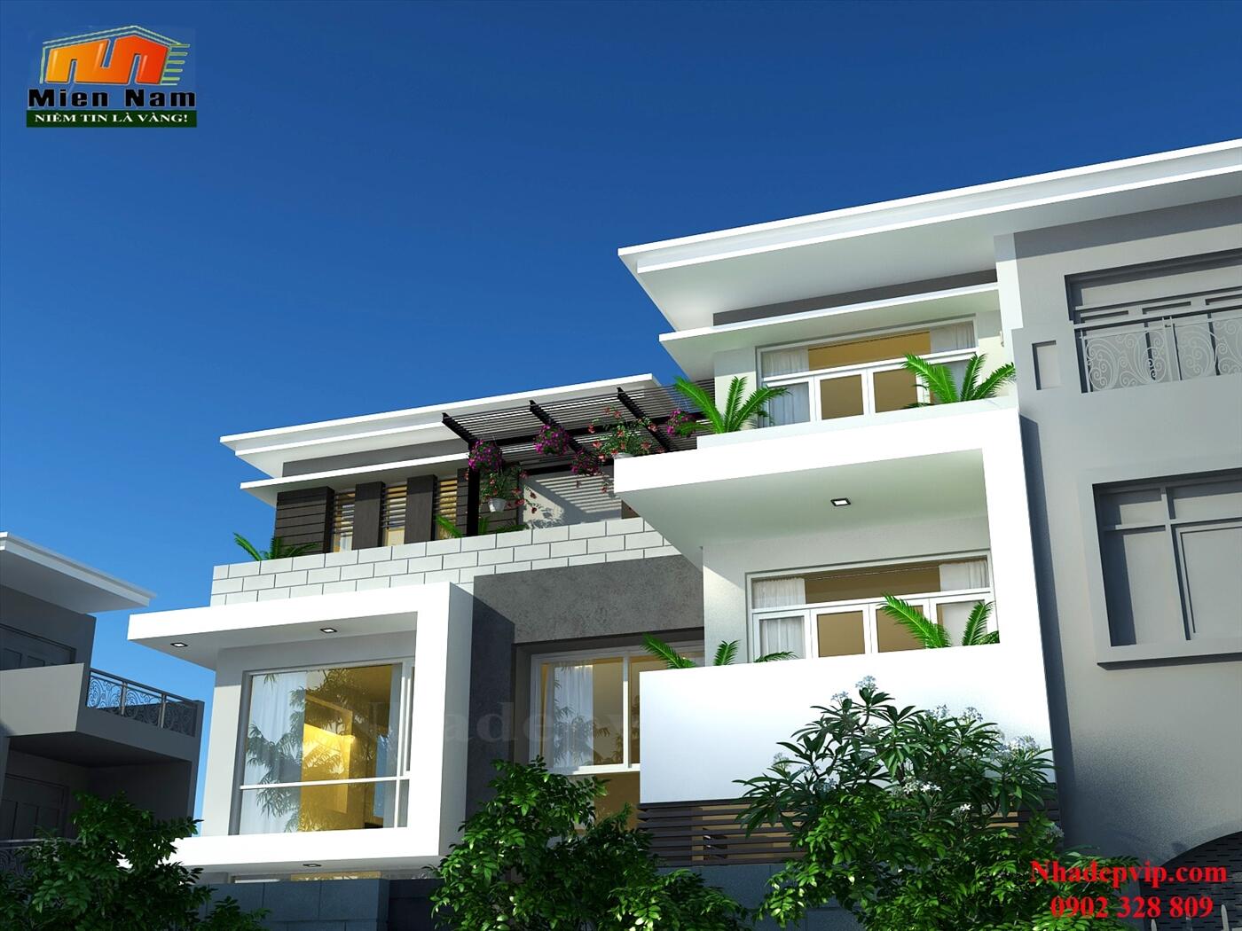 Xây dựng biệt thự hiện đại Chị Hoàng Oanh Quận 12 Xây dựng biệt thự hiện đại Chị Hoàng Oanh Quận 12