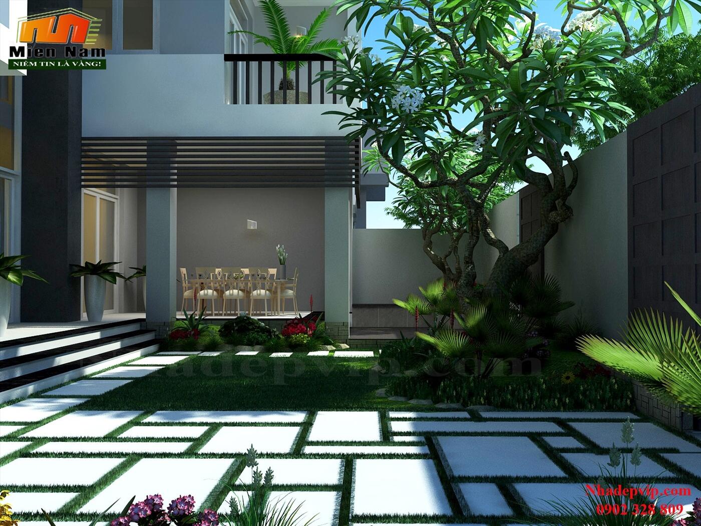 Xây dựng biệt thự hiện đại Chị Hoàng Oanh Quận 12 Xây dựng biệt thự hiện đại Chị Hoàng Oanh Quận 12