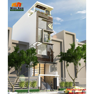 Xây nhà phố đẹp gia đình Chú Bảo Tiền Giang