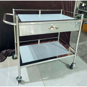 Xe đẩy inox 2 tầng 50 x 80 (có hộc)