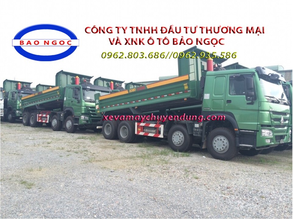 XE BEN HOWO 4 CHÂN MÁY 371 HP THÙNG ĐÚC DÀI 6,4 M