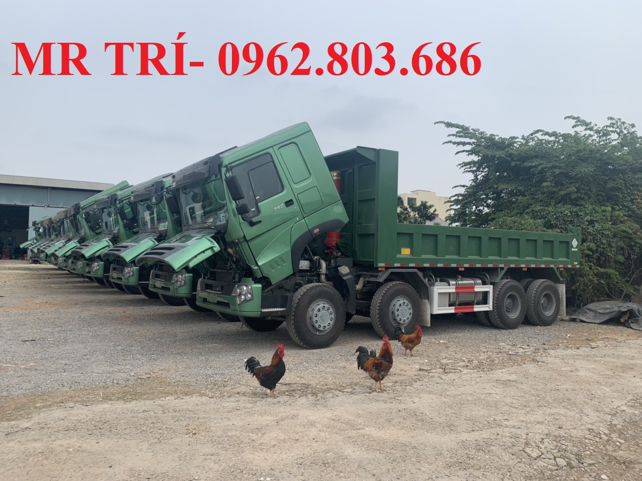 Xe ben howo 4 chân thùng vuông mới