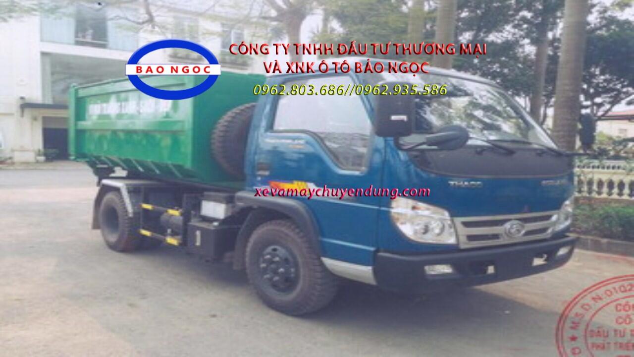 Xe chở rác thùng rời ( hooklift) 6 khối forland thaco FLD 345D