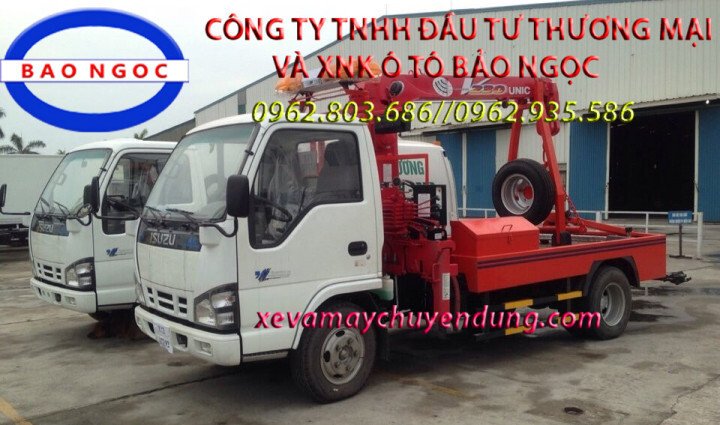 XE CỨU HỘ CẨU KÉO ISUZU GẮN CẨU UNIC 2 TẤN 3 ĐỐT