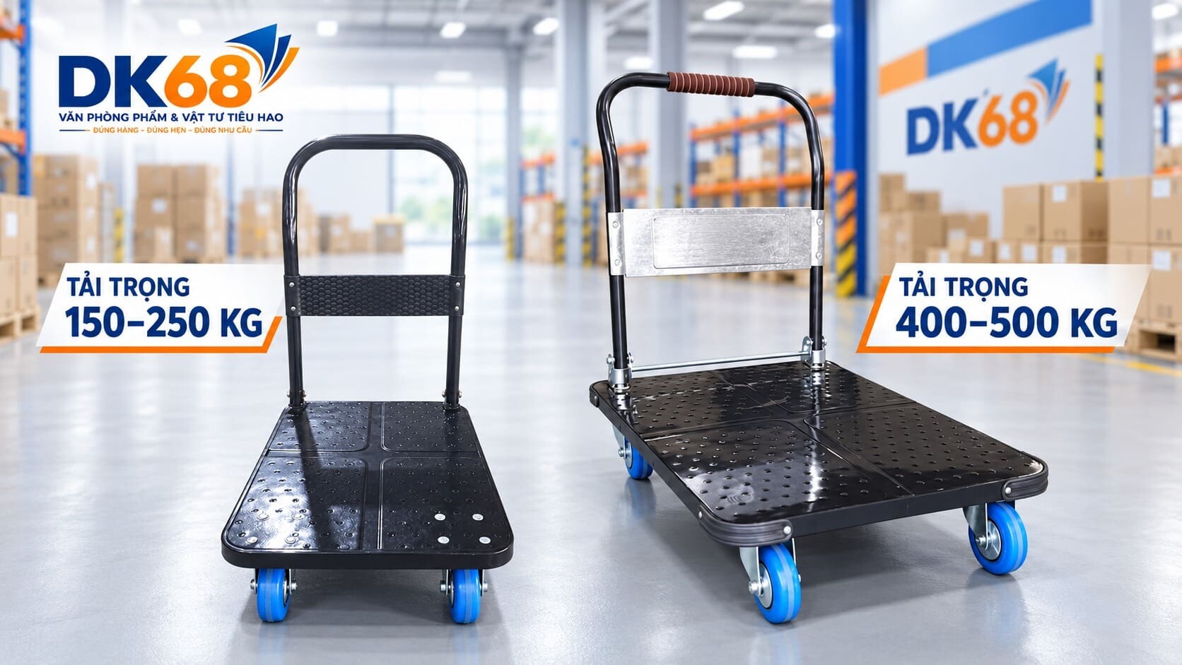 Xe Đẩy Hàng 4 Bánh Đủ Loại Tải Trọng