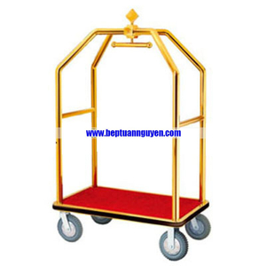 XE ĐẨY HÀNH LÝ KHÁCH SẠN INOX MẠ VÀNG