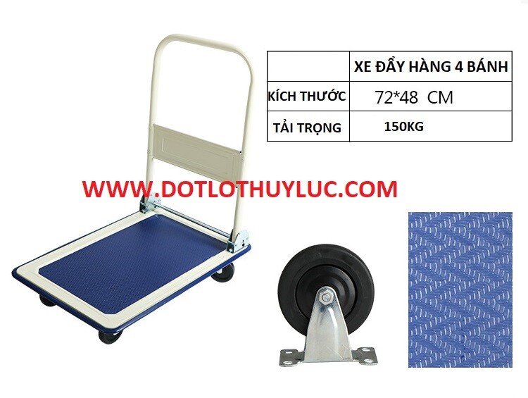 Xe đẩy hàng 4 bánh, xe đẩy hàng 4 bánh gấp gọn, xe đẩy hàng 150 kg