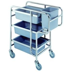 Xe dọn chén dĩa inox 3 tầng C23