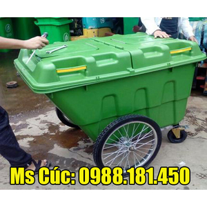 Xe gom đẩy rác 400L nhựa HDPE