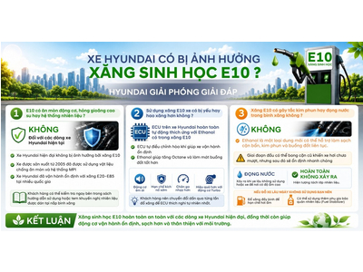 XE HYUNDAI CÓ DÙNG ĐƯỢC XĂNG SINH HỌC E10?