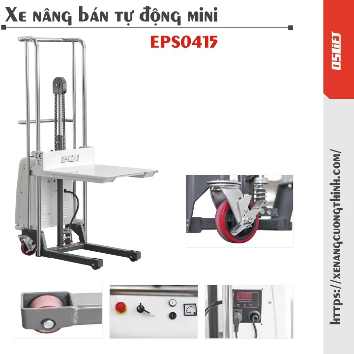 Xe nâng bán tự động mini 200kg 400kg