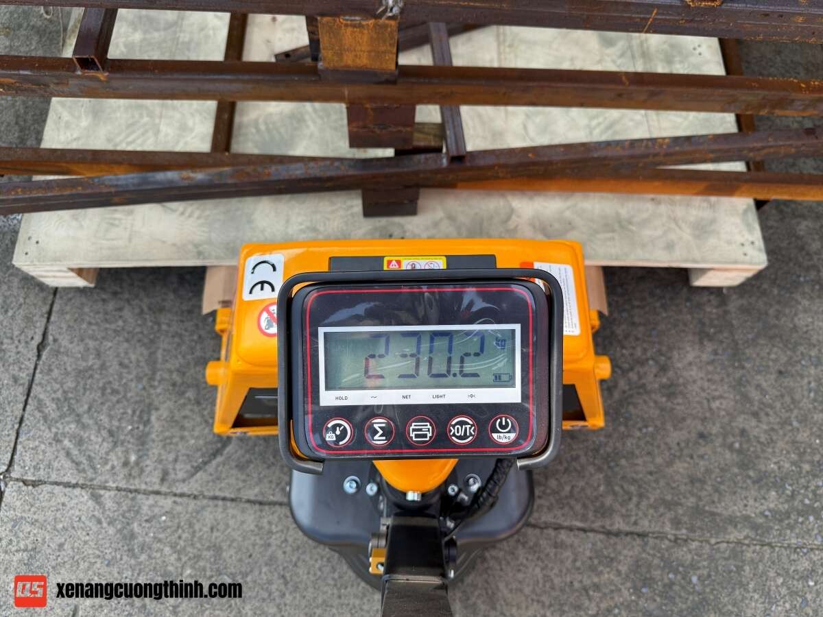 Xe Nâng Tay Điện Có Gắn Cân Điện Tử | Xe Nâng Cường Thịnh