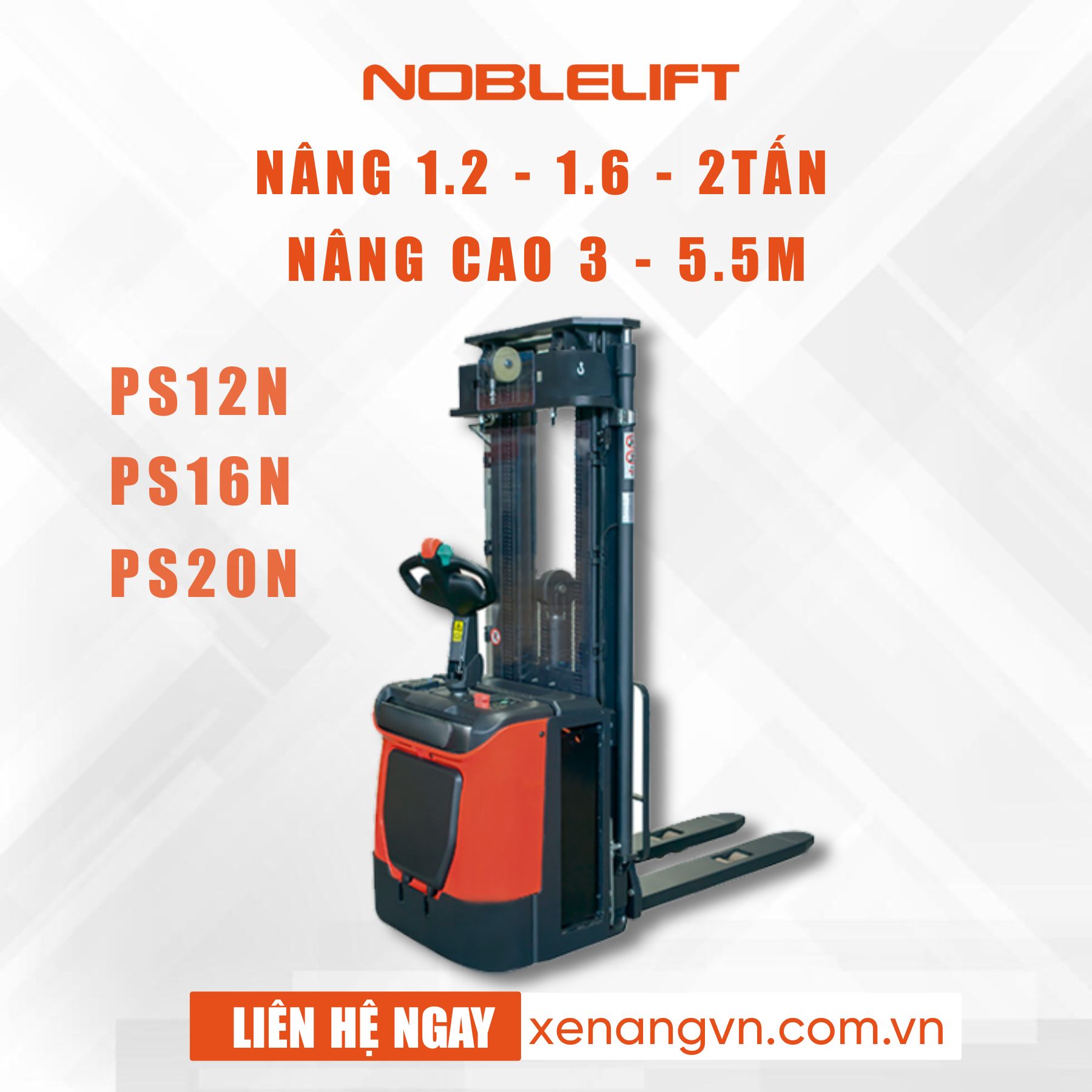 Xe nâng điện đứng lái 1.2 - 2 tấn Noblelift