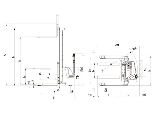 XE NÂNG ĐỨNG LÁI 1 TẤN DÙNG CHO MỌI PALLET 