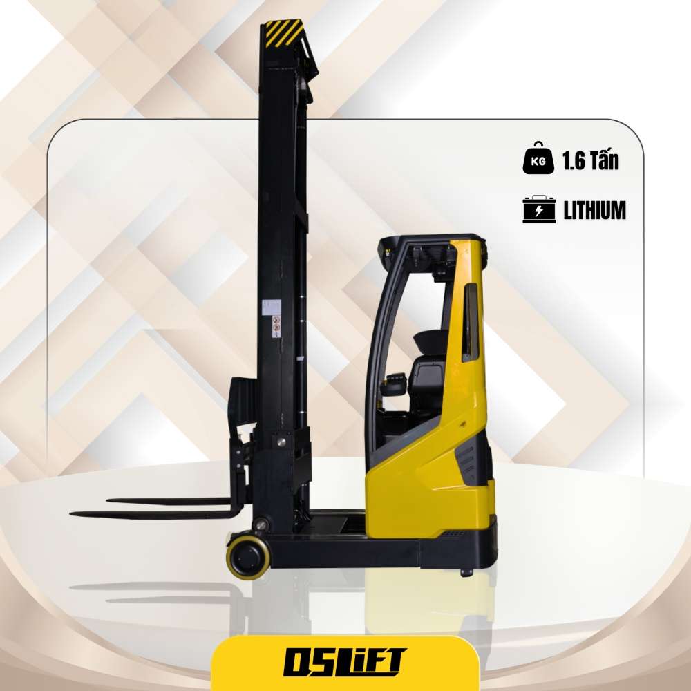Xe nâng điện đứng lái Reach Truck Dùng Cho Kho Lạnh