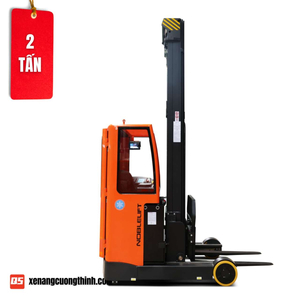 Xe nâng điện Reach Truck đứng lái dùng trong kho lạnh