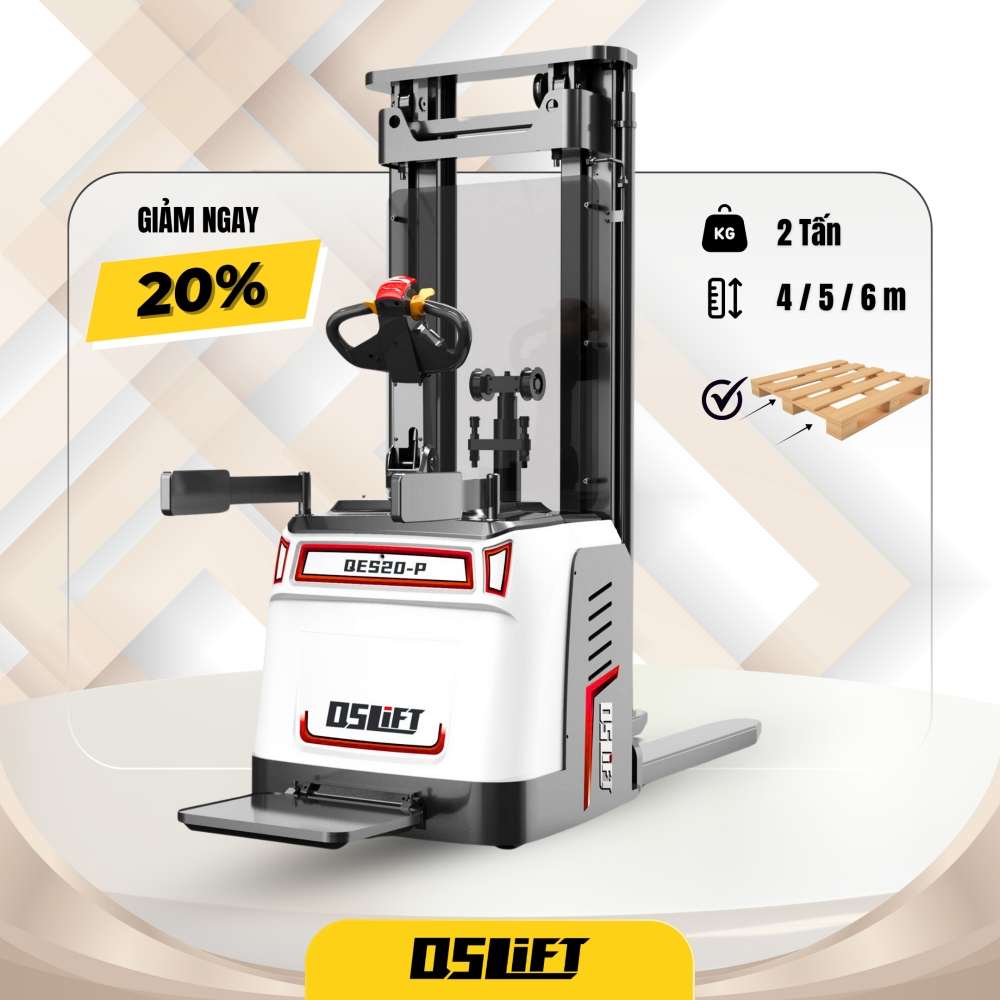 Xe nâng điện Stacker 2 Tấn Lithium - cao 5.5m | QSlift QES20P