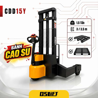 Xe Nâng Điện Stacker Bánh Cao Su 1.5 Tấn | QSLift CDD15Y
