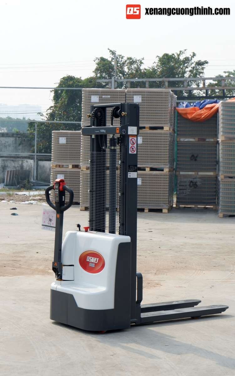 Xe nâng điện stacker đi bộ lái 1.5 Tấn
