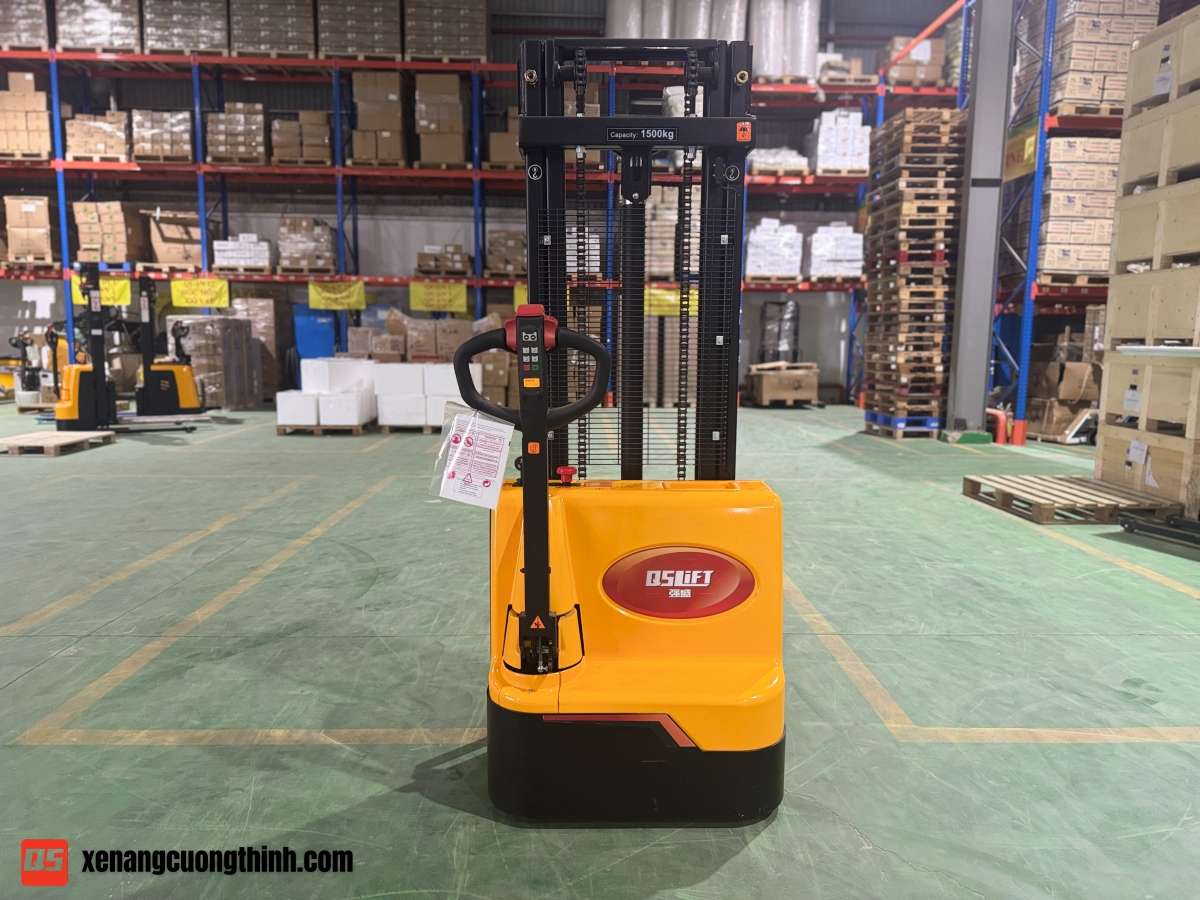 Xe Nâng Điện Stacker 1.5 Tấn - Đi Bộ Lái - Chính Hãng - Mới 100%