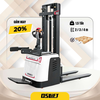 Xe Nâng Điện Stacker Đứng Lái 1.5 Tấn - Cao 3m