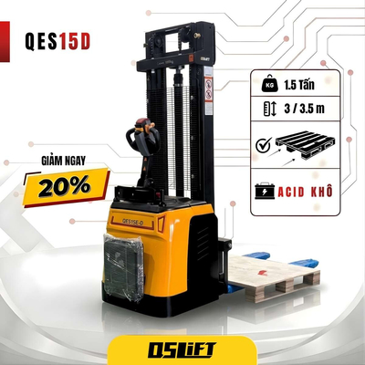 Xe Nâng Điện Stacker Đứng Lái 1.5 Tấn - Cao 3m