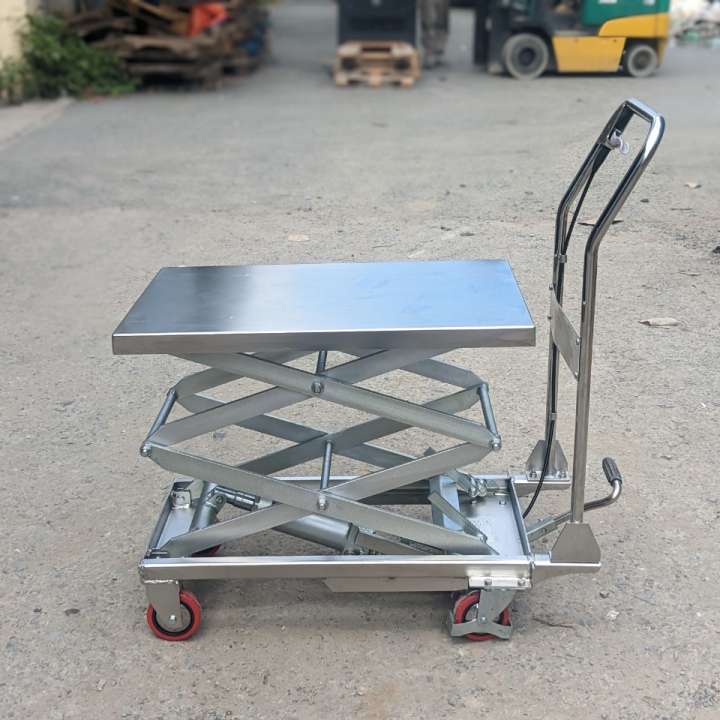 Xe nâng mặt bàn inox