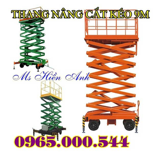 Xe nâng người 9m, thang nâng cắt kéo 9m giá nhiều ưu đãi