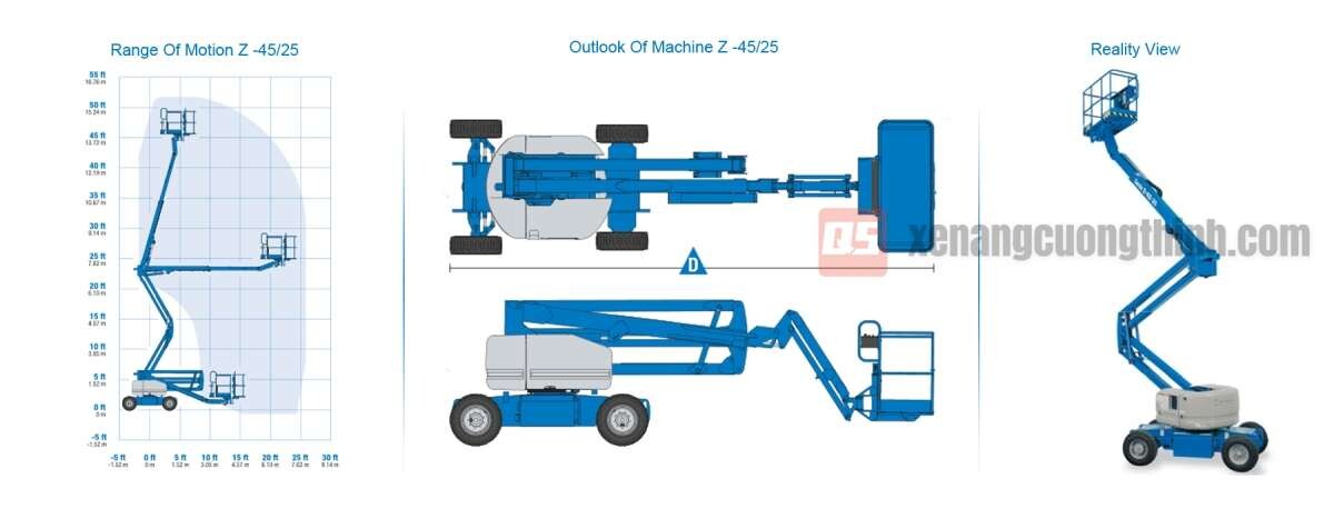 Xe nâng người boom lift - dạng Z boom