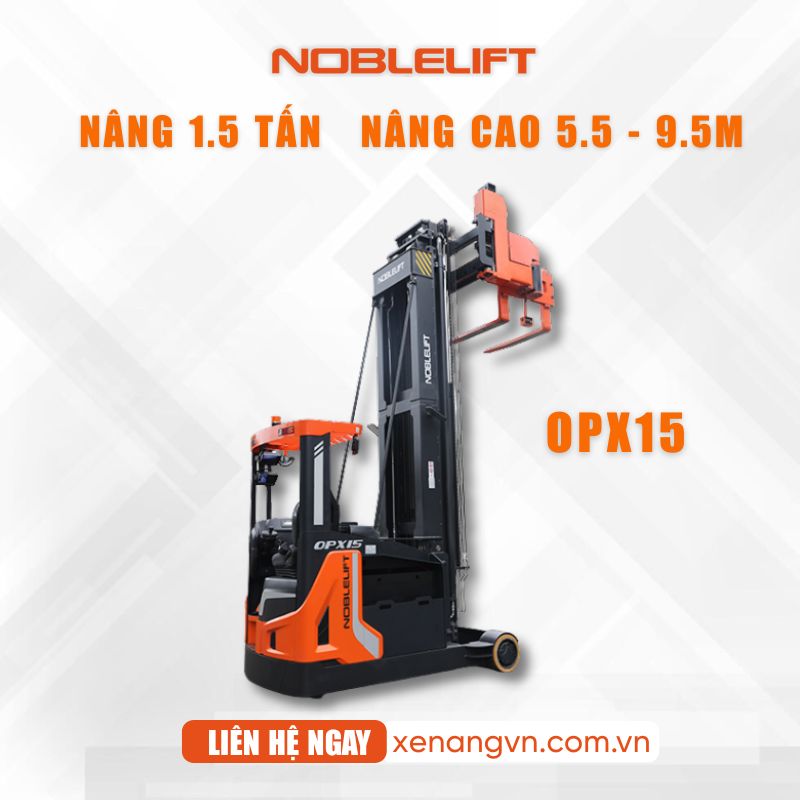 Xe nâng Reach Truck kho hẹp 1.5 tấn OPX15 Noblelift