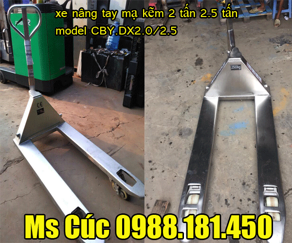 Xe nâng tay 2 tấn mạ kẽm nhập khẩu giá gốc