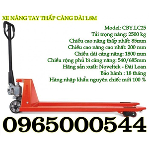 Xe nâng tay càng dài 1.8m, xe nâng tay siêu dài giá rẻ