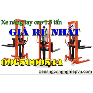 Xe nâng tay cao 1.5 tấn - 1.6m, xe nâng tay cao giá rẻ
