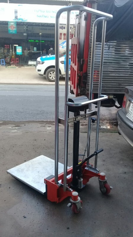 xe nâng tay cao 400kg, báo giá xe nâng tay cao mini, xe nâng tay pallet mini,