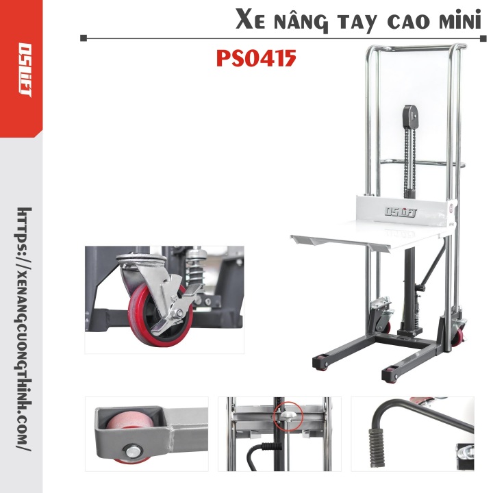 Xe nâng tay cao mini 200kg 400kg