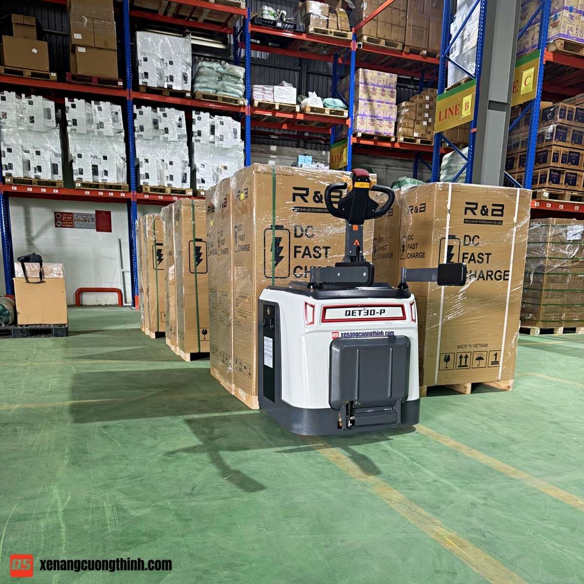 Xe nâng tay điện thấp 3 Tấn có bệ đứng lái | Xe nâng Cường Thịnh