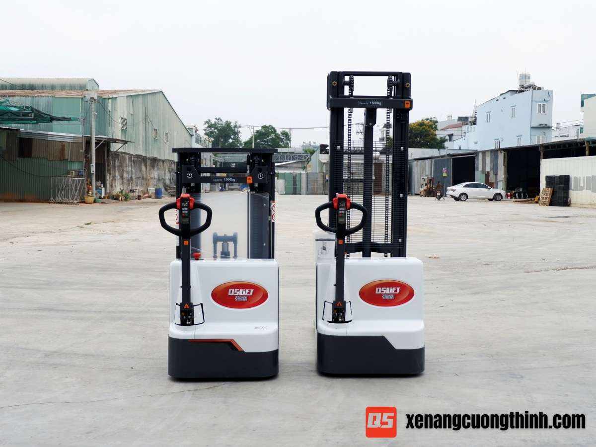 Xe nâng tay điện cao 1.5 Tấn đi bộ lái