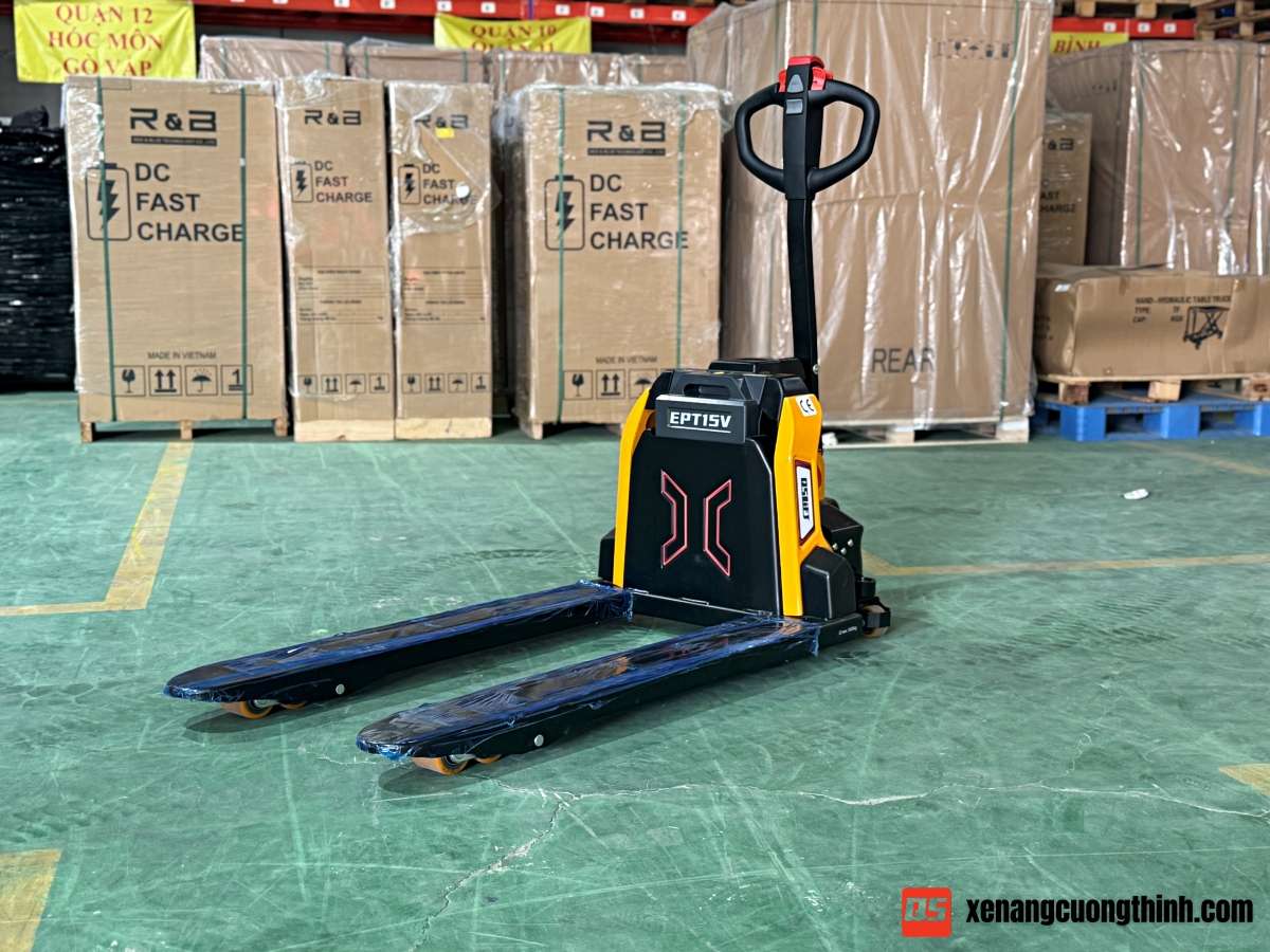 Xe Nâng Tay Điện 1.5 Tấn Giá Rẻ - Lithium Sạc Nhanh
