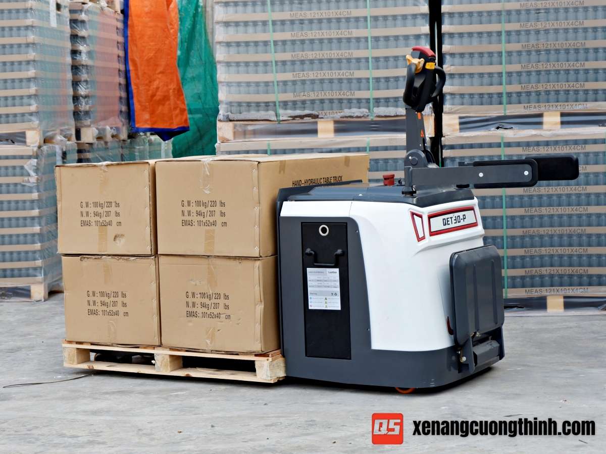 Xe nâng tay điện thấp 3 Tấn có bệ lái