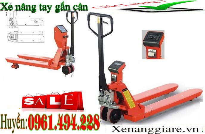Xe nâng tay thấp gắn cân 2.5 tấn Đài Loan mới 100%