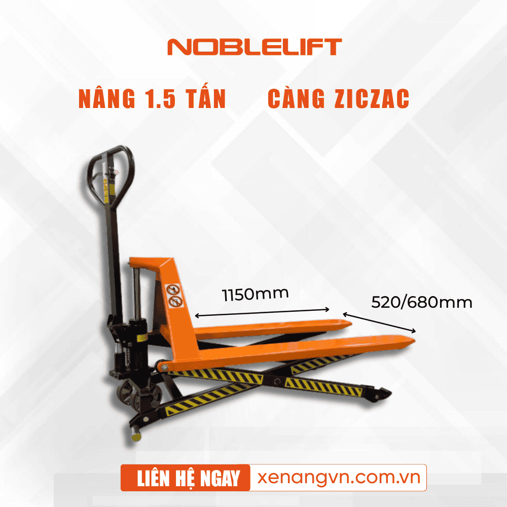 Xe nâng tay ziczac 1.5 tấn HLT15 Noblelift