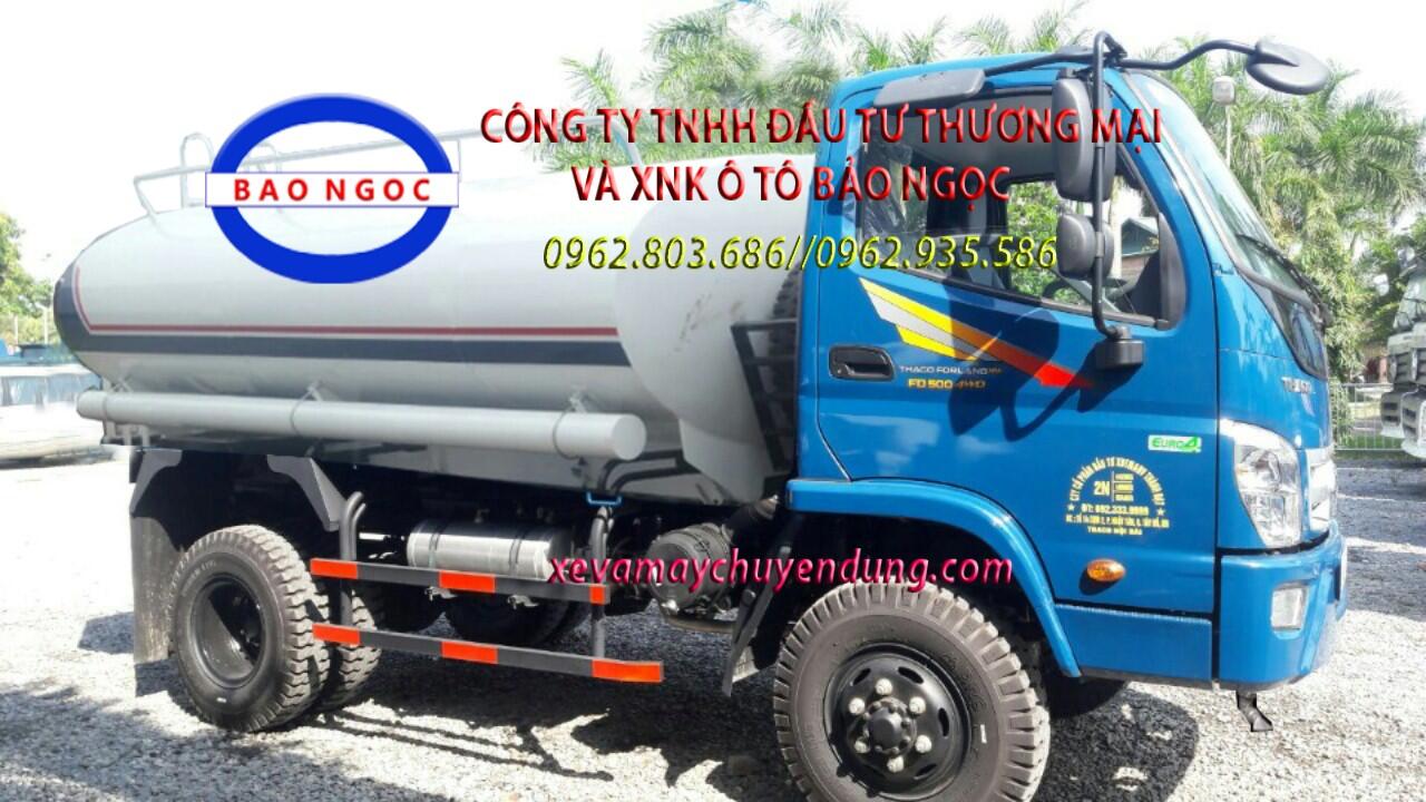Xe 2 cầu phun nước rửa đường tưới cây 4 khối thaco FD500