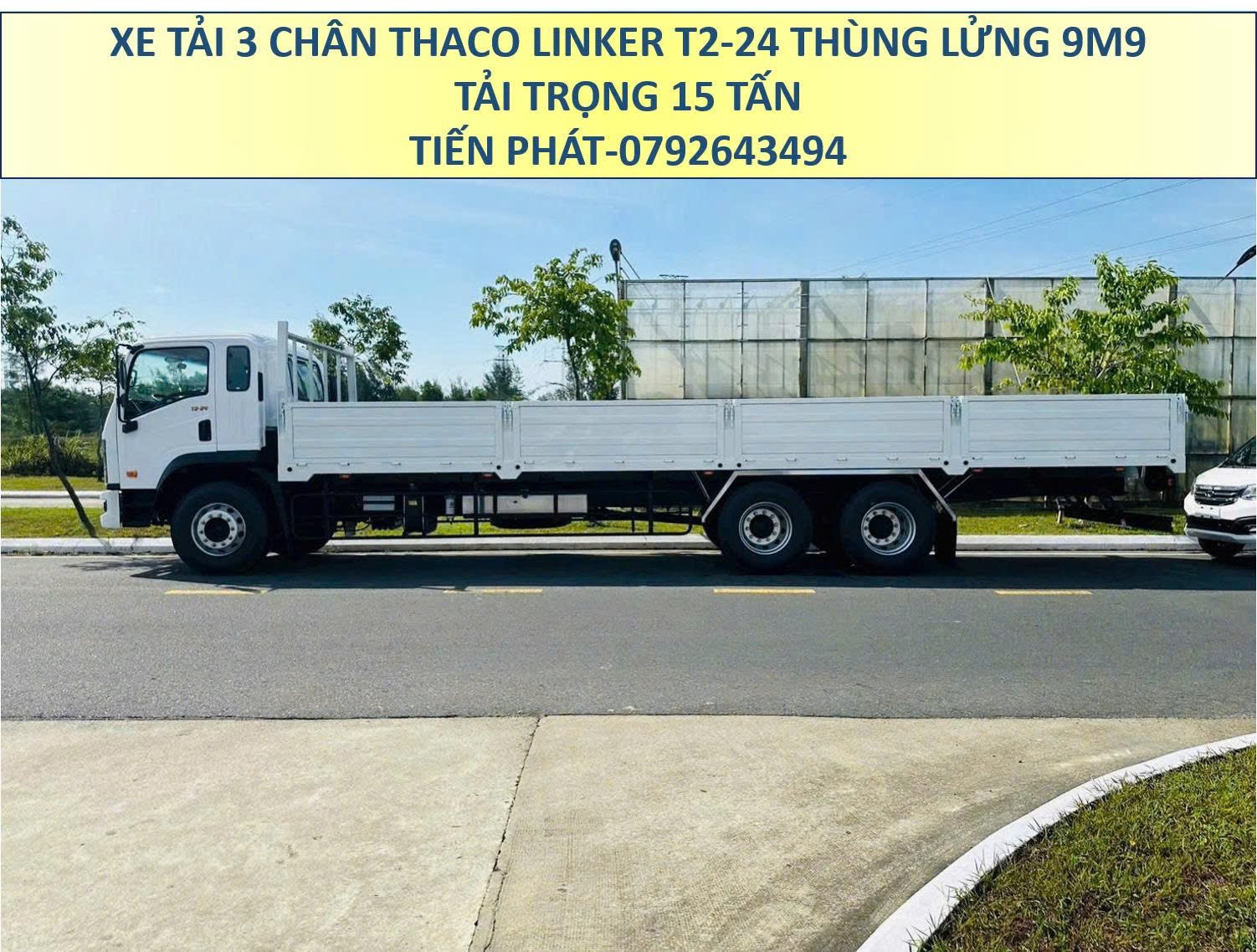 Xe Tải 3 Chân 15 Tấn Thùng Lửng 9m9 Thaco Linker T2-24