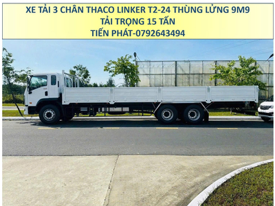 Xe Tải 3 Chân 15 Tấn Thùng Lửng 9m9 Thaco Linker T2-24