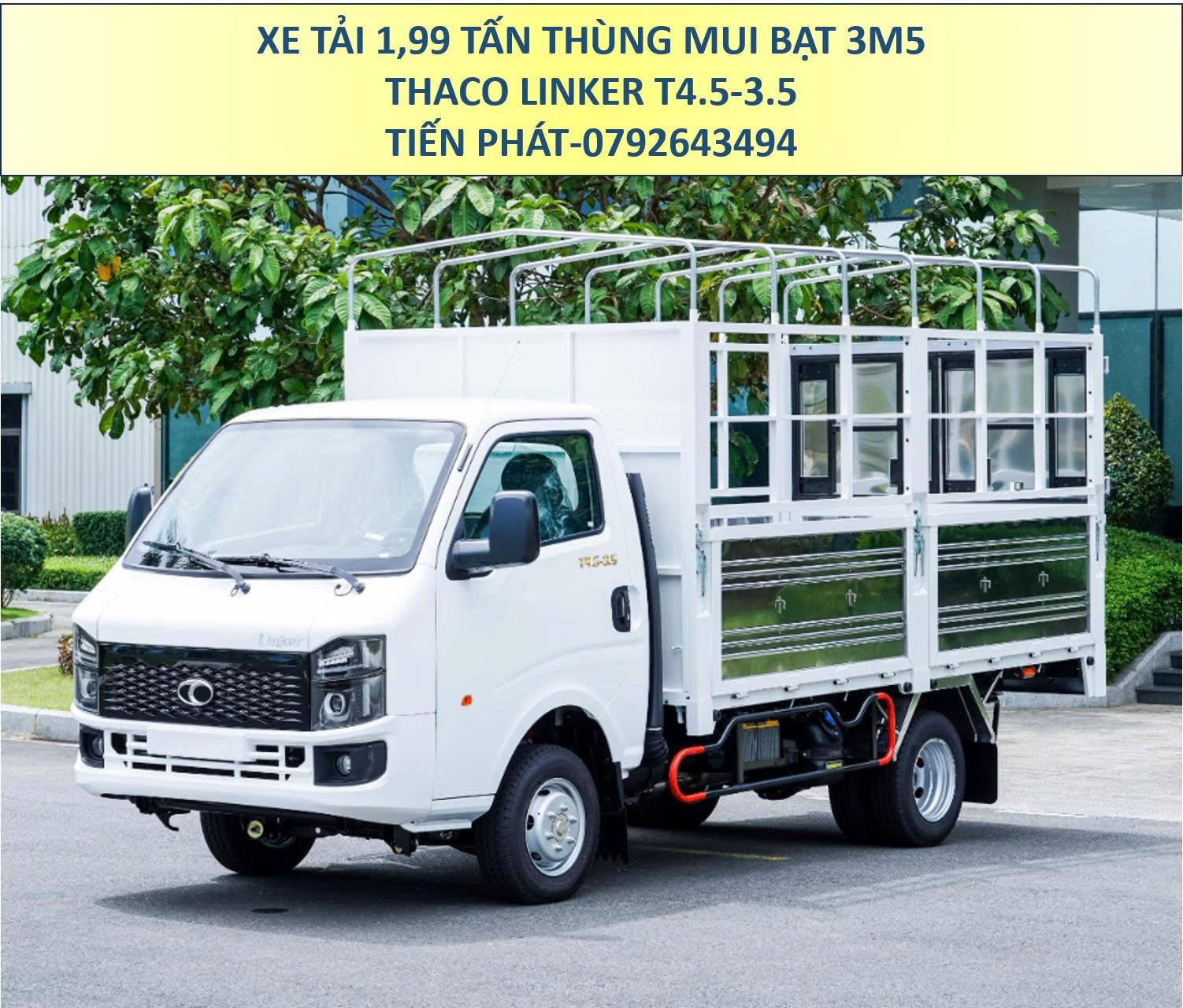 Xe Tải 2 Tấn Thùng Mui Bạt 5 Bửng 3m5 Thaco Linker T4.5-3.5 Giá Siêu Tốt
