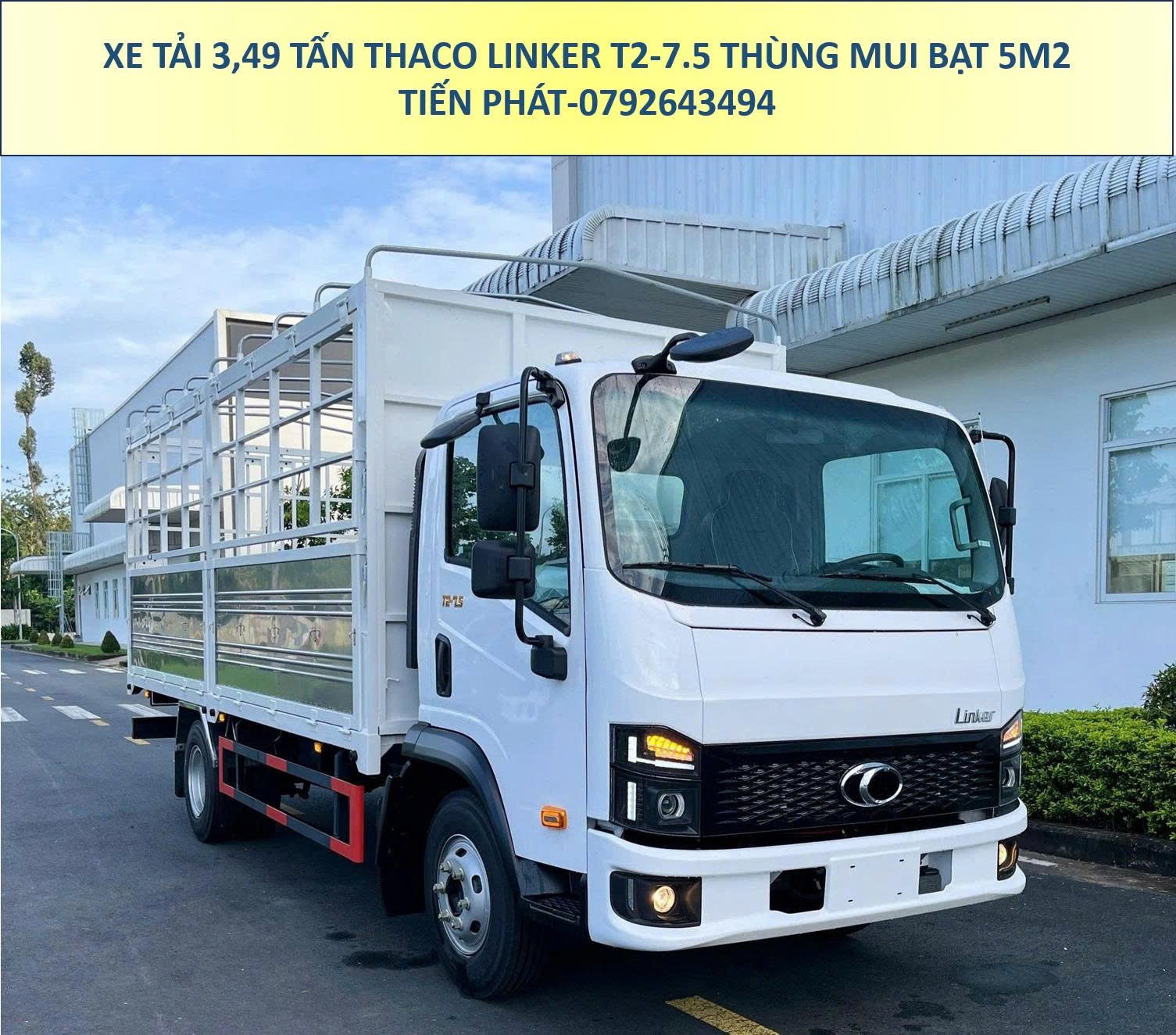 Xe Tải 3,5 Tấn Thùng Mui Bạt Thaco Linker T2-7.5 Mới