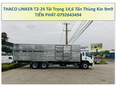 Xe Tải 3 Chân 15 Tấn Thaco Linker T2-24 Thùng Kín 9m9